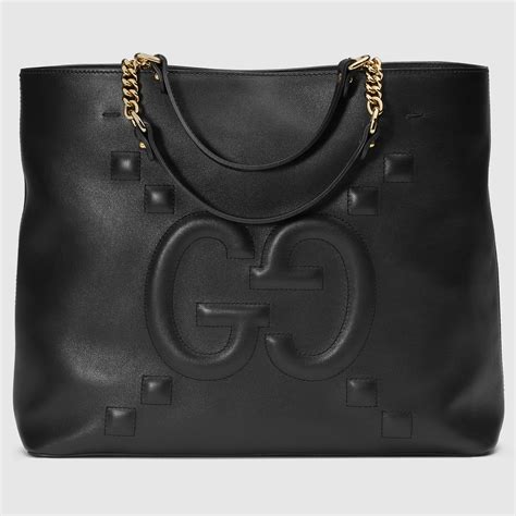 gucci swing leather tote replica|gucci embossed leather tote bag.